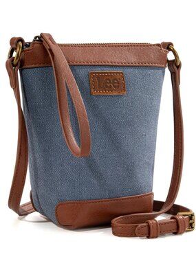 Lee Small Canvas Bucket Crossbody Bag - Jean